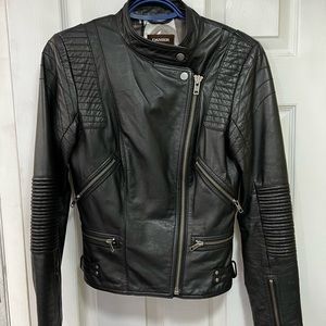 Danier Black Biker Leather Jacket
